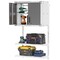 Grey Metal Wall 2 Door Cabinet with Lock and 3-Position Adjustable Shelves and 2 Open Shelves